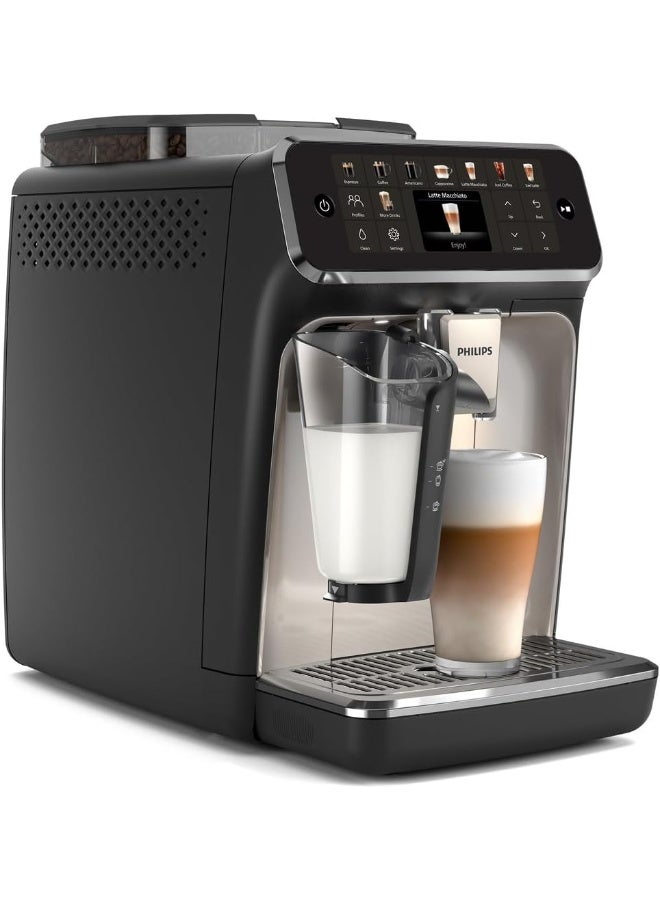 Philips Fully Automatic Coffee Machine Series 5500-20 Beverages, LatteGo, Extra Shot, Silent Brew, Intuitive Display, 4 User Profiles, 12 Settings for Ceramic Grinder, Chrome 1.8 L 1500 W EP5547/90 Black - Image 3