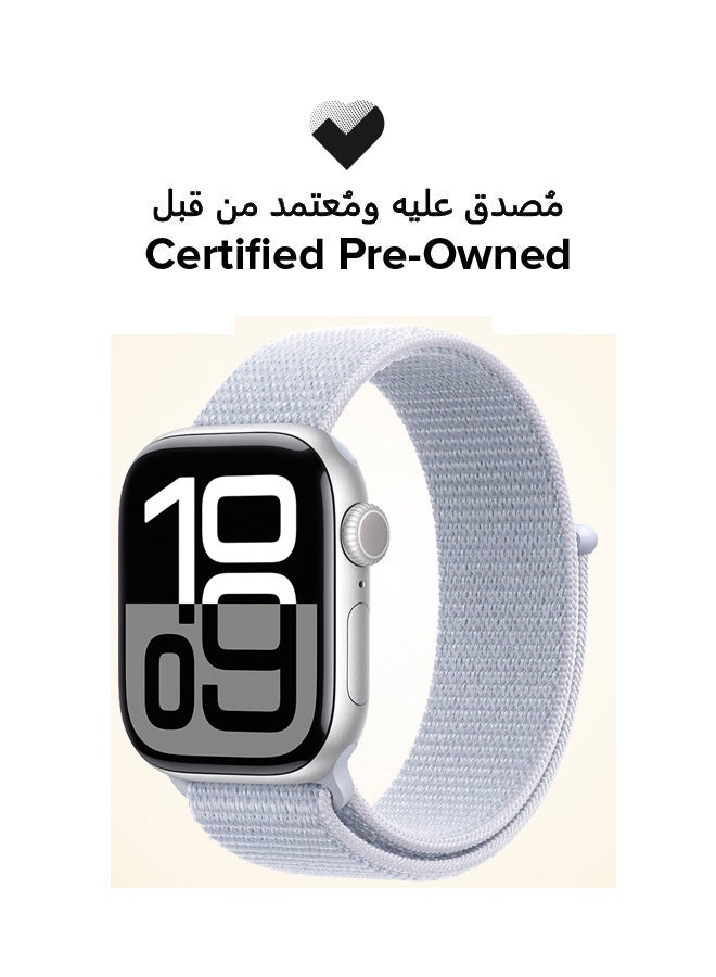 Apple Certified Pre Owned - Watch Series 10 GPS 42mm Silver Aluminium Case With Blue Cloud Sport Loop - Image 1