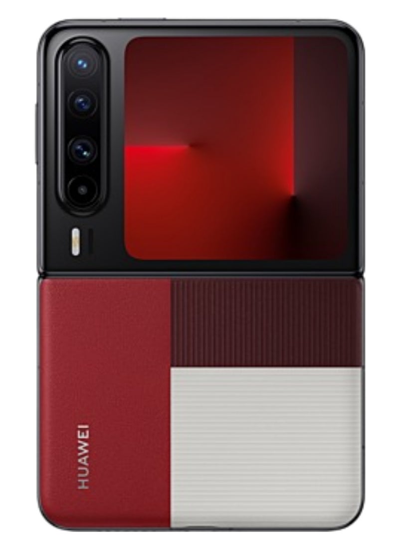 Huawei Pura X Foldable Phone 512GB 16GB RAM Red With 6.3-Inch 16:10 Wide Inner Screen HarmonyOS 5.0.1 and boasts a 6.3-inch internal OLED LTPO 2.0 display with a 1,320x2,120 pixels resolution, 120Hz refresh rate |50 MP, f/1.6, 23mm (wide), PDAF, OIS |4720 mAh Battery Chinese Version