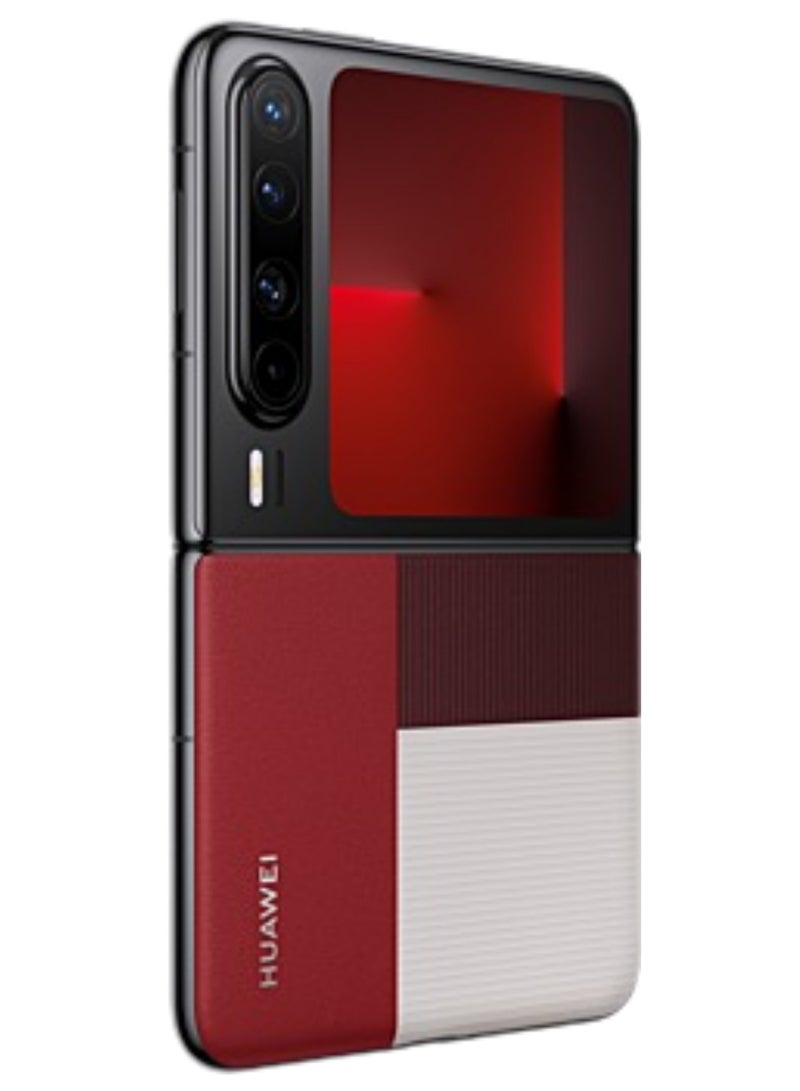 Huawei Pura X Foldable Phone 512GB 16GB RAM Red With 6.3-Inch 16:10 Wide Inner Screen HarmonyOS 5.0.1 and boasts a 6.3-inch internal OLED LTPO 2.0 display with a 1,320x2,120 pixels resolution, 120Hz refresh rate |50 MP, f/1.6, 23mm (wide), PDAF, OIS |4720 mAh Battery Chinese Version