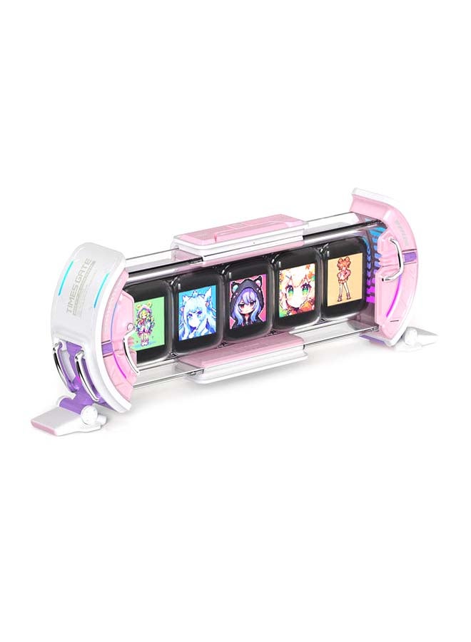 Divoom - Divoom Times Gate Pixel Art Informative Cyberpunk Digital -Pink - Image 1