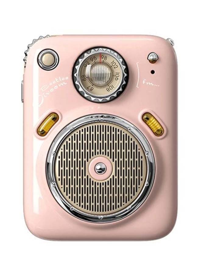 ديفوم مكبر صوت ديفوم بيتل FM راديو BT5.0 مع بطاقة Micro SD، وردي - Image 1