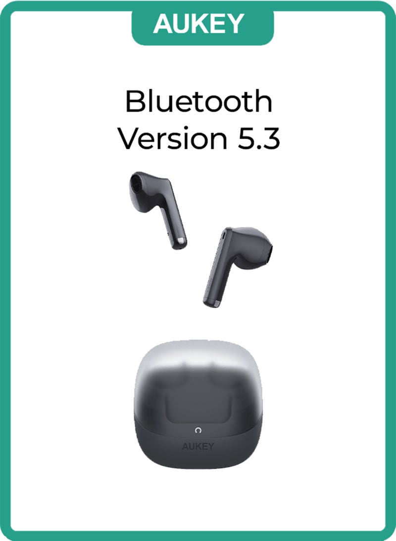 Aukey Move Vibe Wireless Earbuds True Wireless Earbuds، BT 5.3, IPX4 Waterproof, 25 Battery Life, 3.5g Weight,Touch Control EP-M4 Grey - Image 1