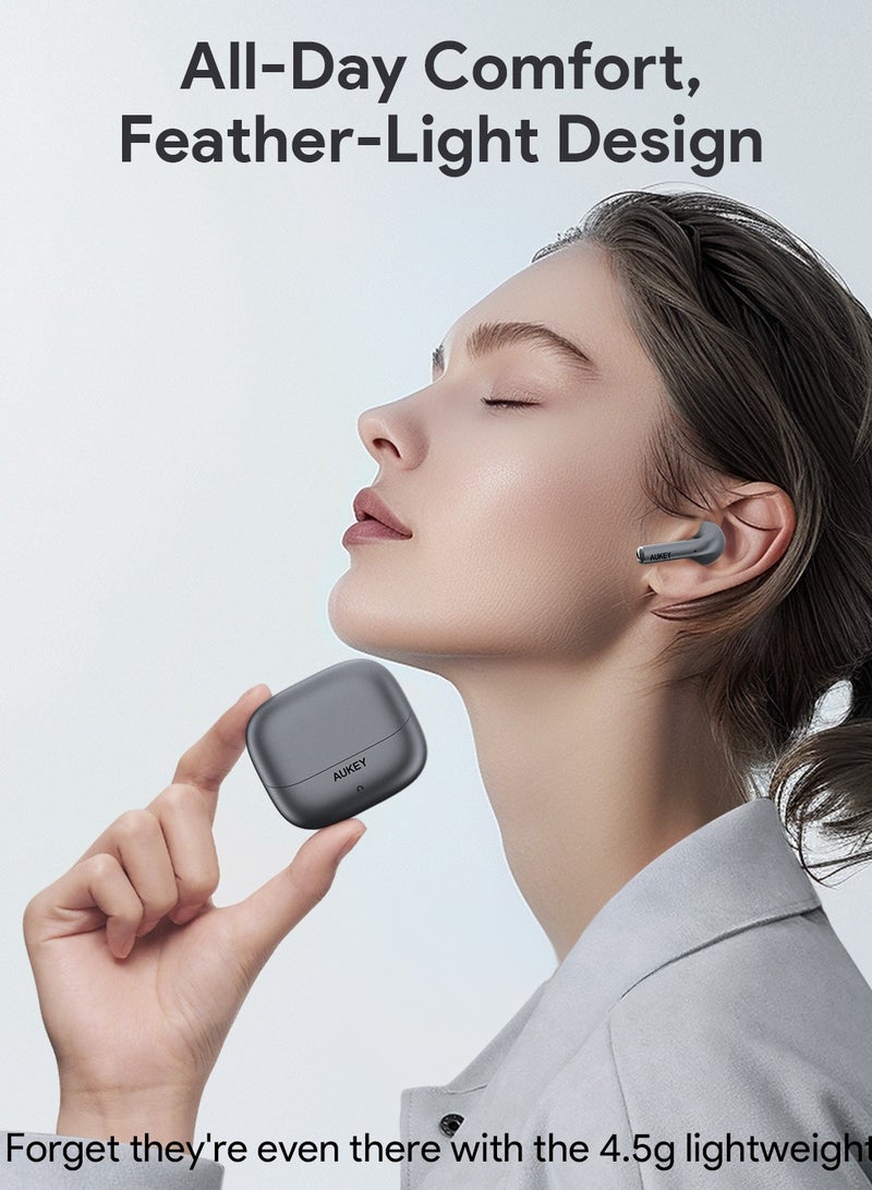 Aukey Beyond ANC PRO Wireless Earbuds True Wireless Earbuds، BT 5.4, IPX5 Waterproof, 25 Battery Life, 4.5g Weight, EP-B1 - Black  - Image 2