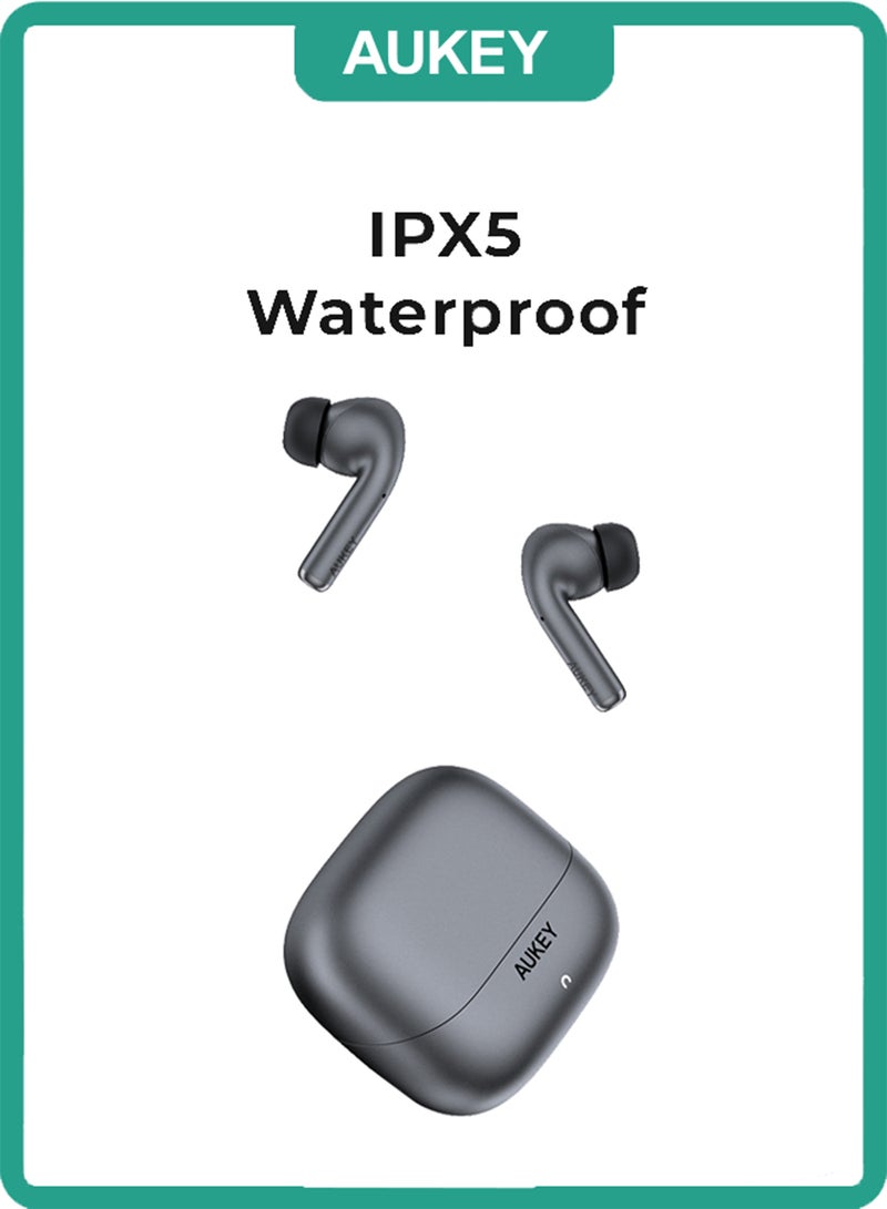 Aukey Beyond ANC PRO Wireless Earbuds True Wireless Earbuds، BT 5.4, IPX5 Waterproof, 25 Battery Life, 4.5g Weight, EP-B1 Grey - Image 1