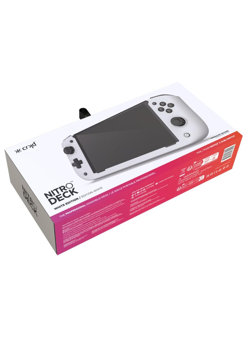 سركد - CRKD Nitro Deck - Professional Handheld Controller Deck with Zero Stick Drift for Nintendo Switch and Switch OLED (White) - Image 1