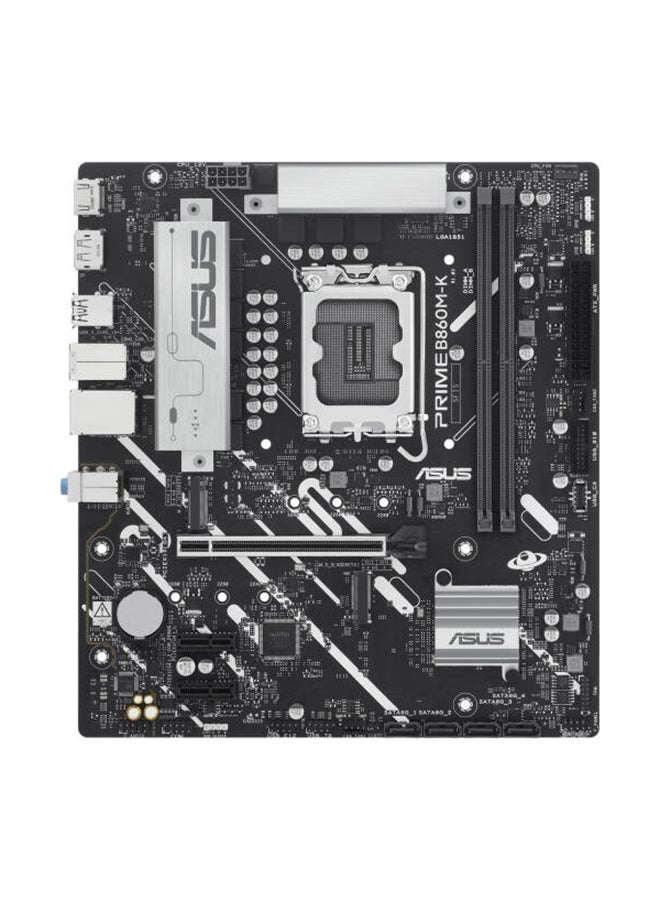 ASUS Prime B860M-K LGA 1851 Micro-ATX Motherboard LGA 1851 Micro-ATX Motherboard, Intel B860 Chipset, 2x DIMM DDR5 Slots, Up to 128GB Max Memory, 1x PCIe 4.0 x16 Slot, 2x M.2 Slots | 90MB1JT0-M0EAY0 black  - Image 2