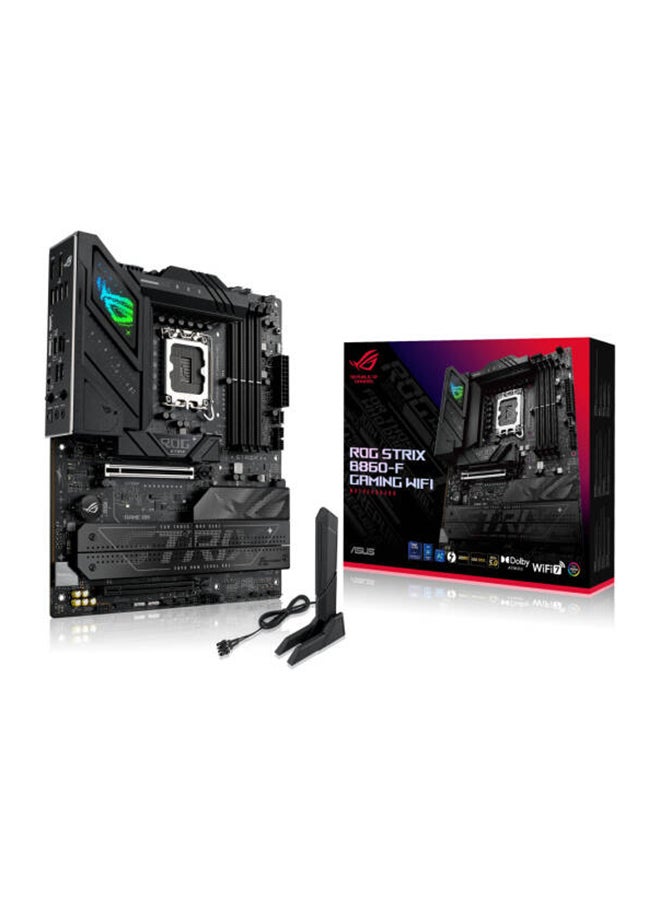 أسوس ROG Strix B860-F Gaming WiFi LGA 1851 ATX Motherboard, Intel B860 Chipset, 4x DIMM DDR5 Slots, Up to 256GB Max Memory, 1x PCIe 5.0 x16 SafeSlot, 4x M.2 Slots, WiFi & BT | 90MB1JG0-M0EAY0 black  - Image 1