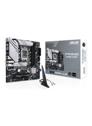 PRIME B760M-A WIFI LGA1700 mATX Motherboard, Intel B760 Chipset, 4x DDR5 DIMM, Support up to 128GB Memory, Wi-Fi 6 / 2.5Gb ETH / PCIe 4.0, USB 2.0 / 3.2 Type-C, 2*M.2, HDMI/DP | 90MB1EL0-M1EAY0 black - pnsku/N70165091V/45/_/1743080047/cf3d0144-59a7-4ff9-ae67-88ea2d5dab0c