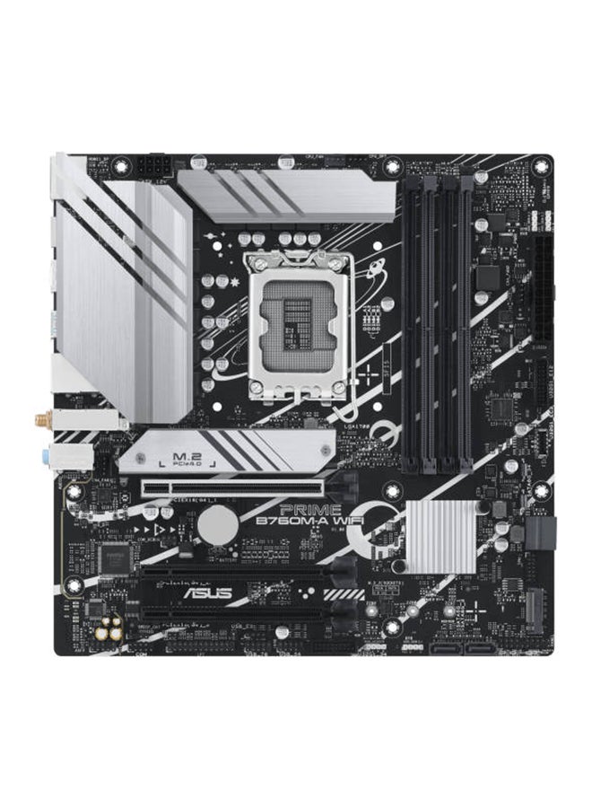 ASUS PRIME B760M-A WIFI LGA1700 mATX Motherboard, Intel B760 Chipset, 4x DDR5 DIMM, Support up to 128GB Memory, Wi-Fi 6 / 2.5Gb ETH / PCIe 4.0, USB 2.0 / 3.2 Type-C, 2*M.2, HDMI/DP | 90MB1EL0-M1EAY0 black  - Image 2