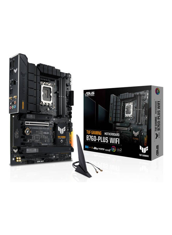 ASUS TUF Gaming B760-Plus Wi-Fi ATX LGA 1700 Motherboard, Intel B760 Chipset, 4x DIMM DDR5 Slots, 192GB Max Memory, 3x M 2 Slots, 2x PCIe 5 0 x16 Slot, Realtek 2 5Gb Ethernet 90MB1ER0-M1EAY0 black  - Image 1