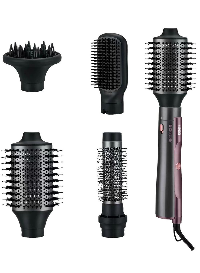 REBUNE 4-in-1 Digital Hair Styler – Professional Styling for Every Look Black  - Image 1