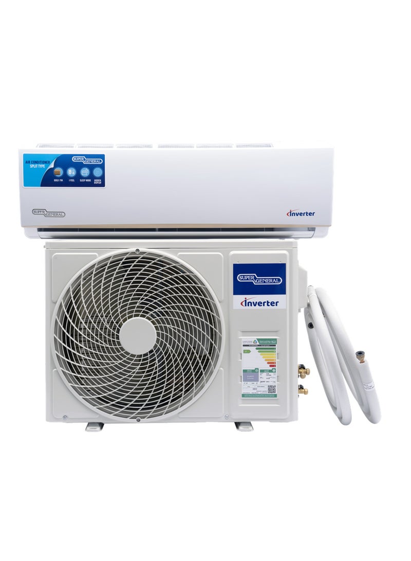 SUPER GENERAL 23000 BTU Inverter Compressor 2 Ton Split Air Conditioner With Power Saving Technology, Auto Clean, Gold Fin With Heat And Cool Function KSGS241iR White  - Image 4