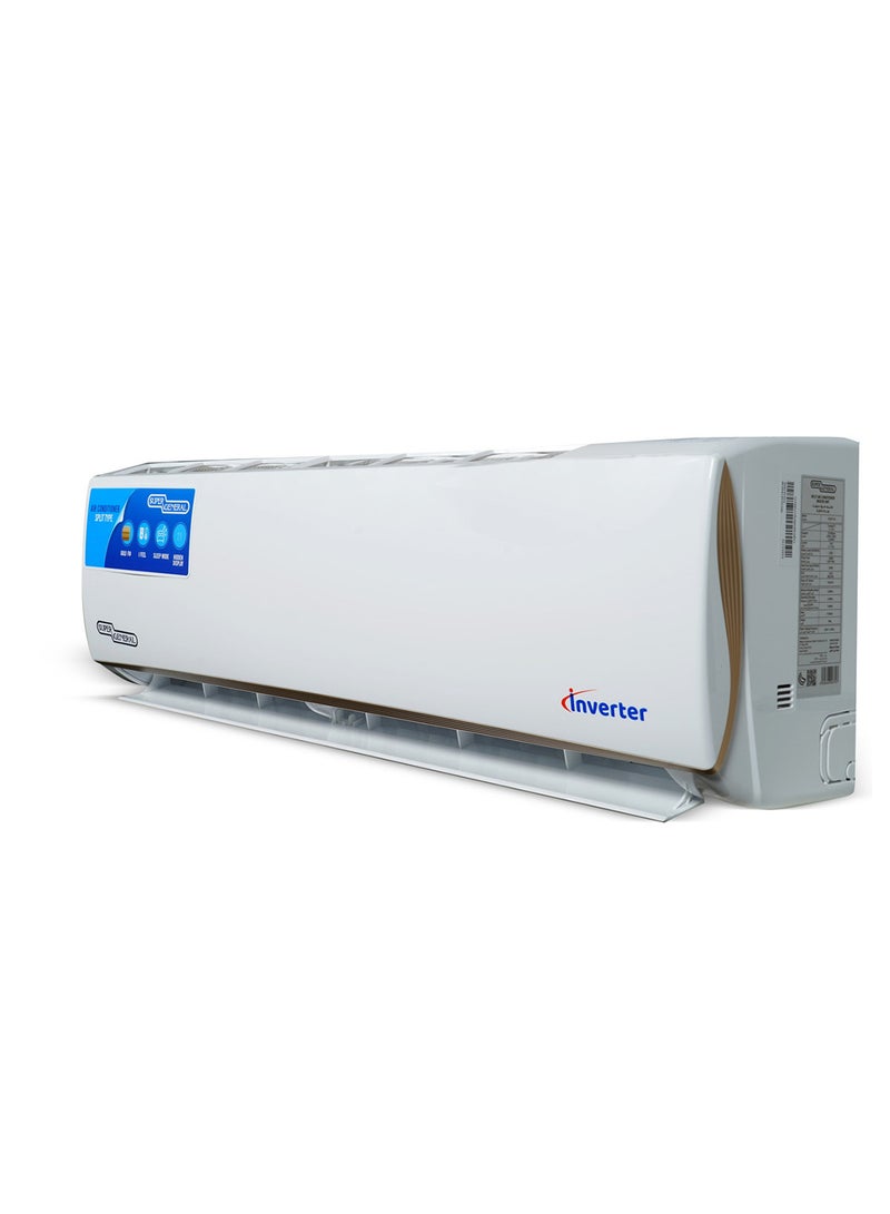 SUPER GENERAL 23000 BTU Inverter Compressor 2 Ton Split Air Conditioner With Power Saving Technology, Auto Clean, Gold Fin With Heat And Cool Function KSGS241iR White  - Image 2