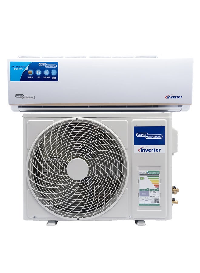 SUPER GENERAL 18200 BTU Inverter Compressor 1.5 Ton Split Air Conditioner With Power Saving Technology, Auto Clean, Gold Fin With Heat And Cool Function KSGS181iR White  - Image 1