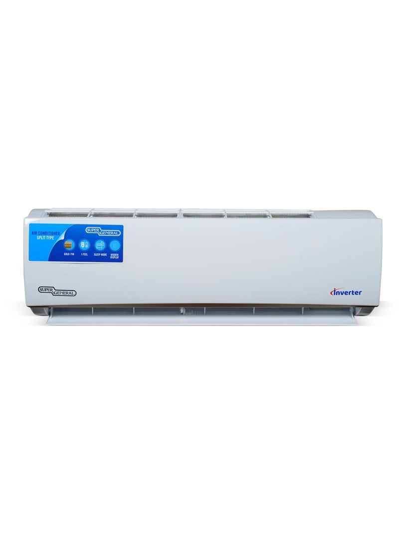 SUPER GENERAL 1.5 Ton Split Air Conditioner 18400 BTU With Inverter{Power Saving Technology}, Auto Clean, Gold Fin With Cool Only Function| KSGS181i White 