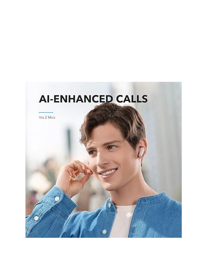 By Anker P20i True Wireless Earbuds, 10mm Drivers With Big Bass, Bluetooth 5.3, 30H Playtime, Water-Resistant, 2 Mics for AI Clear Calls, 22 Preset EQs, Customization via App - Pink