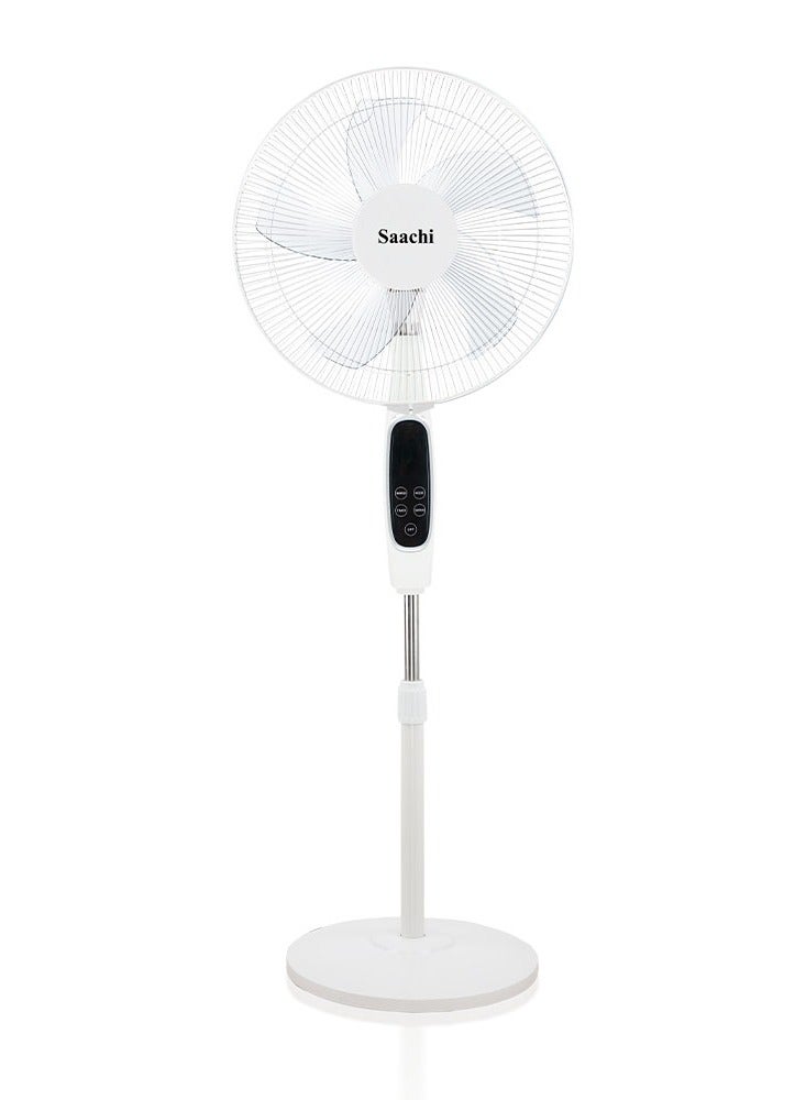 Saachi - 16-Inch Stand Fan with Remote Control, Adjustable Height & Speed, Copper Motor, Wide-Angle Oscillation & 1-Hour Timer 60 W NL-FN-1744R-WH White - Image 1