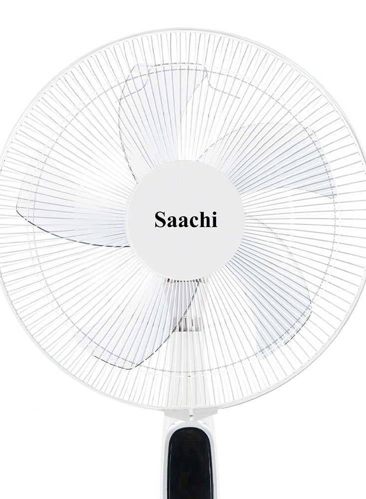 Saachi - 16-Inch Stand Fan with Remote Control, Adjustable Height & Speed, Copper Motor, Wide-Angle Oscillation & 1-Hour Timer 60 W NL-FN-1744R-WH White - Image 1