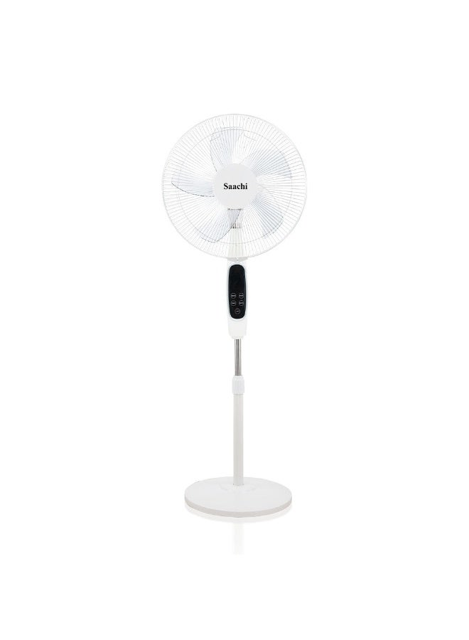 Saachi 16-Inch Stand Fan with Remote Control, Adjustable Height & Speed, Copper Motor, Wide-Angle Oscillation & 1-Hour Timer 60 W NL-FN-1744R-WH White - Image 1