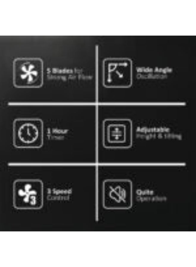 Saachi 16-Inch Stand Fan with Remote Control, Adjustable Height & Speed, Copper Motor, Wide-Angle Oscillation & 1-Hour Timer 60 W NL-FN-1744R-WH White - Image 4