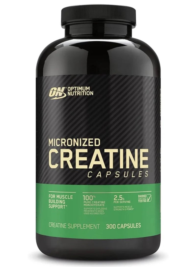 Optimum Nutrition Micronized Creatine Capsules, 300 Capsules, Pure Creatine Monohydrate  - Image 1
