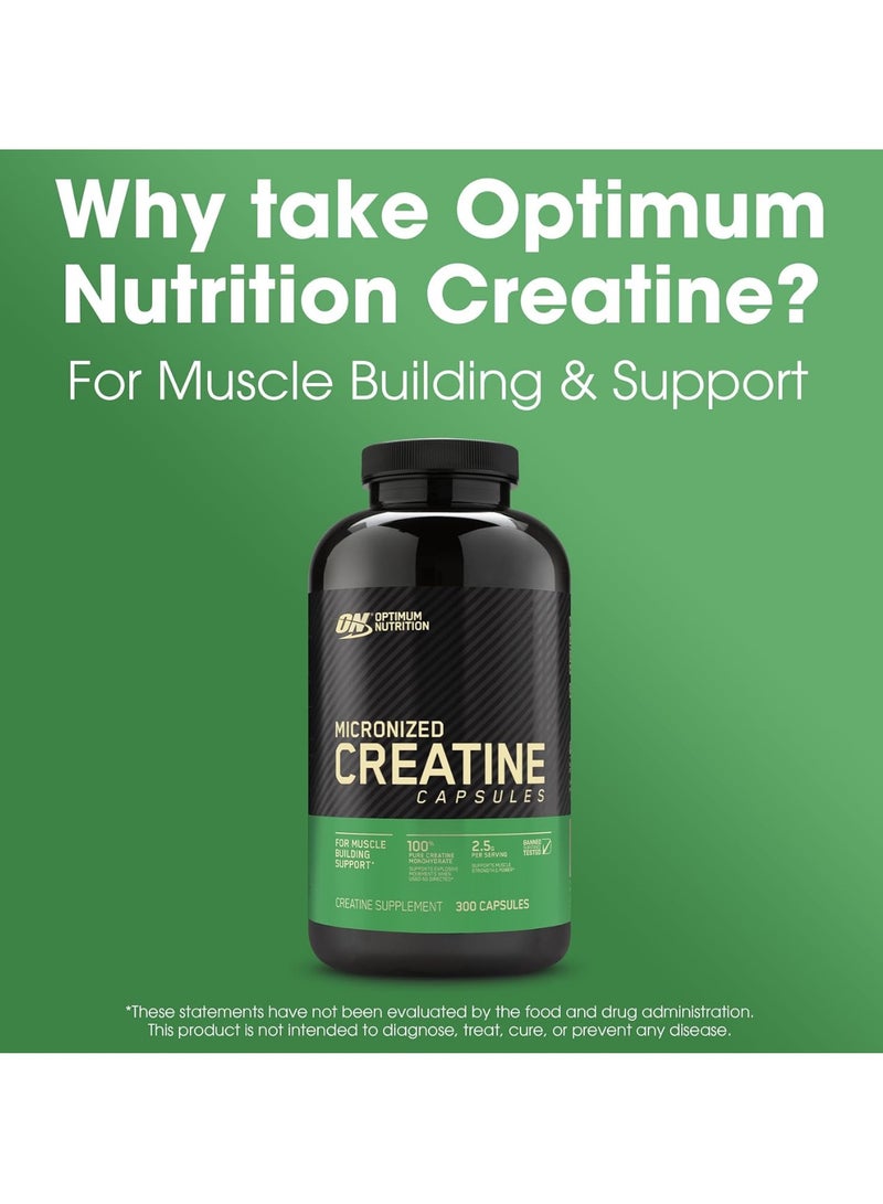 Optimum Nutrition Micronized Creatine Capsules, 300 Capsules, Pure Creatine Monohydrate  - Image 2