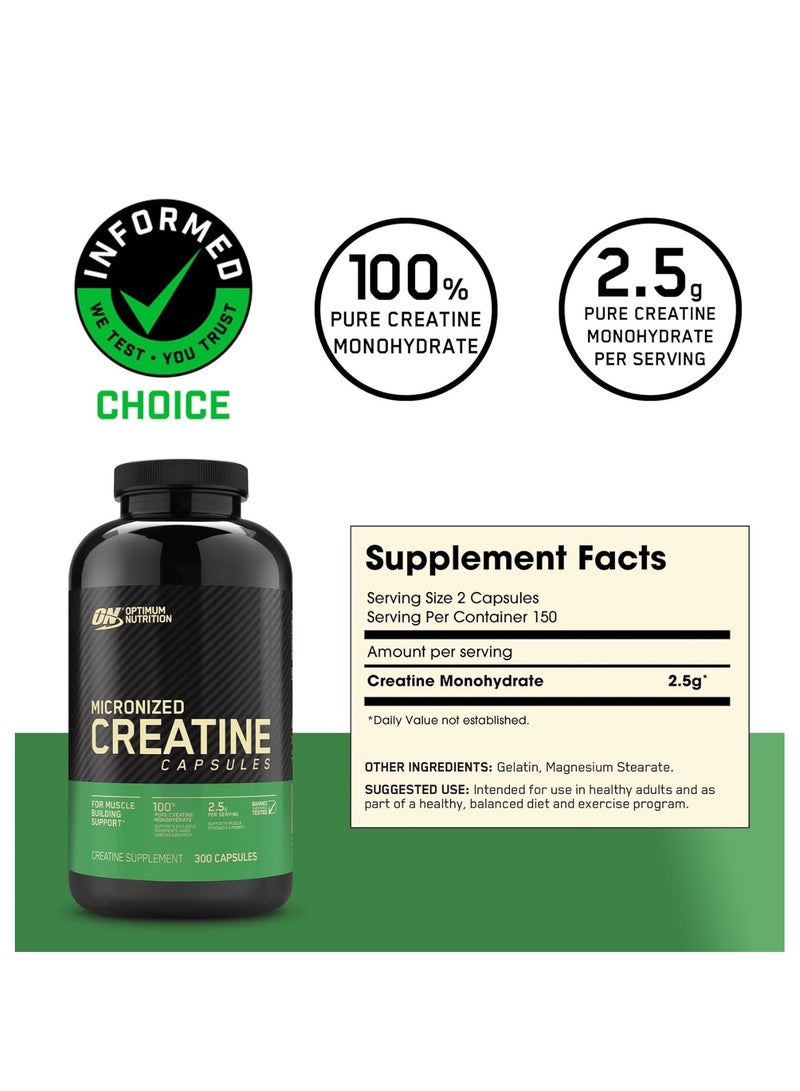 Optimum Nutrition Micronized Creatine Capsules, 300 Capsules, Pure Creatine Monohydrate  - Image 4