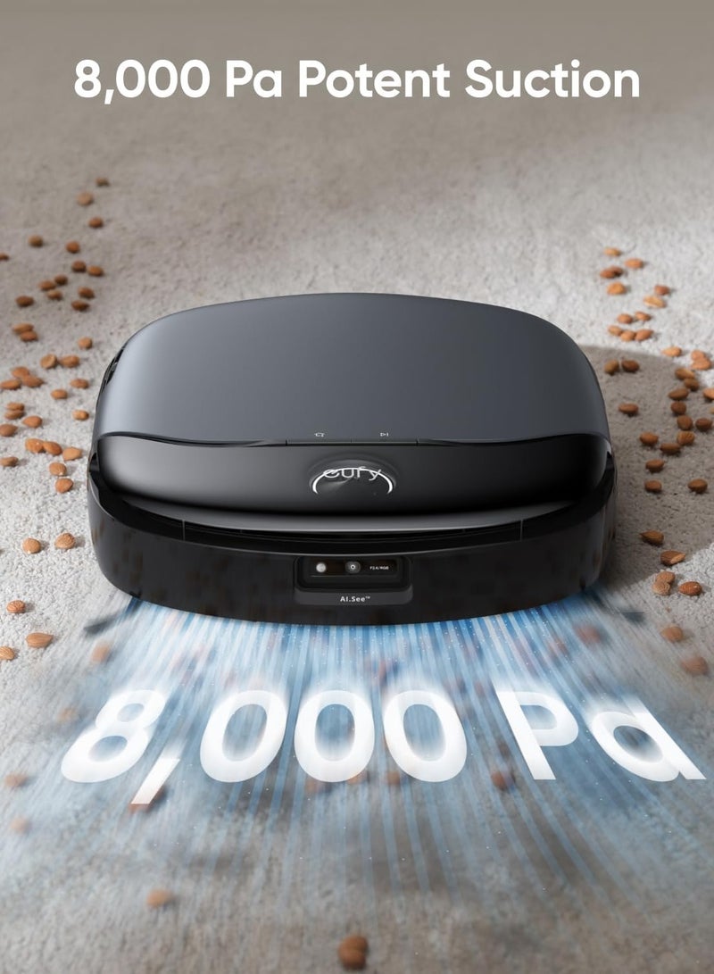 إيوفي Omni S1 Robot Vacuum Cleaner with Mop, Groundbreaking Floor Washing System, All-in-One Station, 8000 Pa, Smart Obstacle Avoidance, Mop Auto-Retraction, Corner-to-Edge Deep Cleaning and Lift Mop 30 W ‎T2071 black  - Image 4