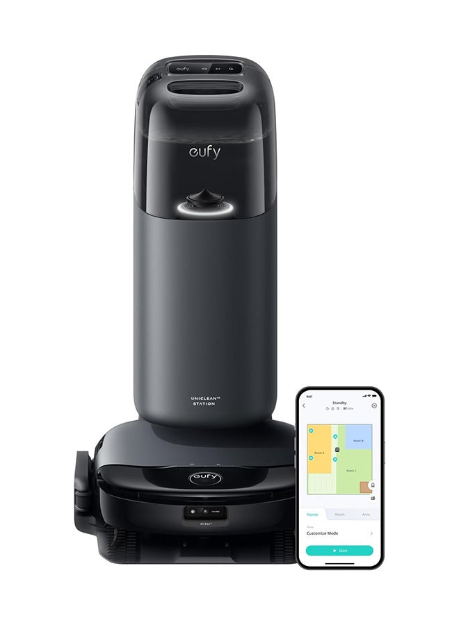 إيوفي Omni S1 Robot Vacuum Cleaner with Mop, Groundbreaking Floor Washing System, All-in-One Station, 8000 Pa, Smart Obstacle Avoidance, Mop Auto-Retraction, Corner-to-Edge Deep Cleaning and Lift Mop 30 W ‎T2071 black - Image 1