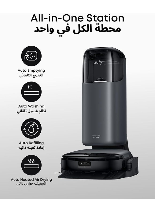 إيوفي Omni S1 Robot Vacuum Cleaner with Mop, Groundbreaking Floor Washing System, All-in-One Station, 8000 Pa, Smart Obstacle Avoidance, Mop Auto-Retraction, Corner-to-Edge Deep Cleaning and Lift Mop 30 W ‎T2071 black - Image 3