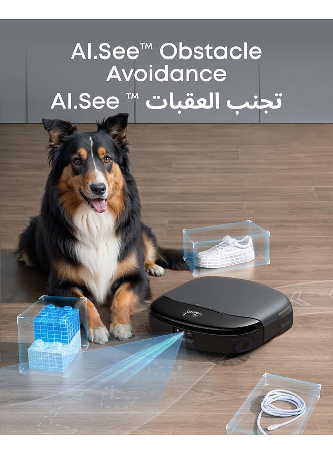 إيوفي Omni S1 Robot Vacuum Cleaner with Mop, Groundbreaking Floor Washing System, All-in-One Station, 8000 Pa, Smart Obstacle Avoidance, Mop Auto-Retraction, Corner-to-Edge Deep Cleaning and Lift Mop 30 W ‎T2071 black - Image 5