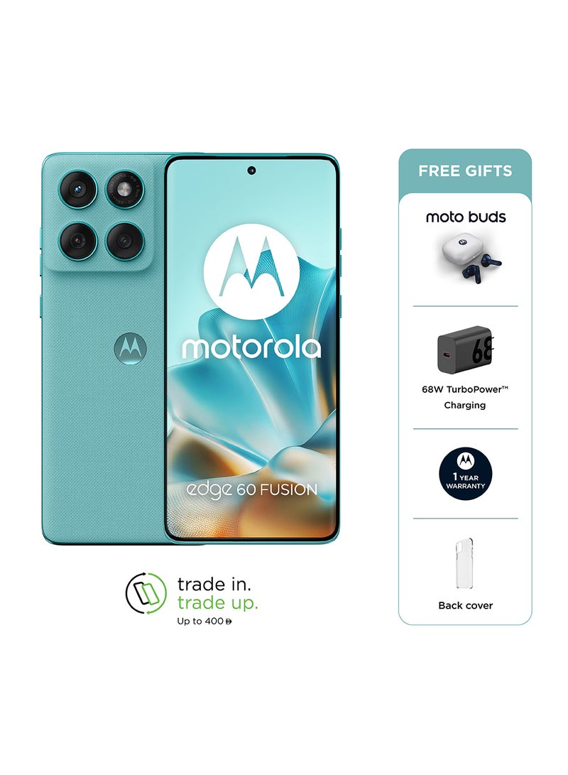 Motorola - Edge 60 Fusion 5G Dual SIM Pantone Amazonite 12GB RAM  256GB With Free Gifts Moto Buds And 68W Charger Turbo - Middle East Version - Image 1