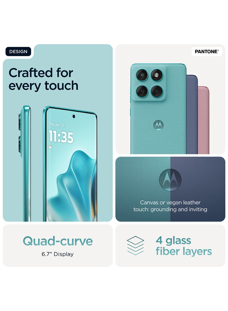 Motorola - Edge 60 Fusion 5G Dual SIM Pantone Amazonite 12GB RAM  256GB With Free Gifts Moto Buds And 68W Charger Turbo - Middle East Version - Image 1