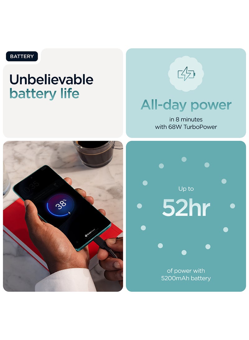 Motorola - Edge 60 Fusion 5G Dual SIM Pantone Amazonite 12GB RAM  256GB With Free Gifts Moto Buds And 68W Charger Turbo - Middle East Version - Image 1