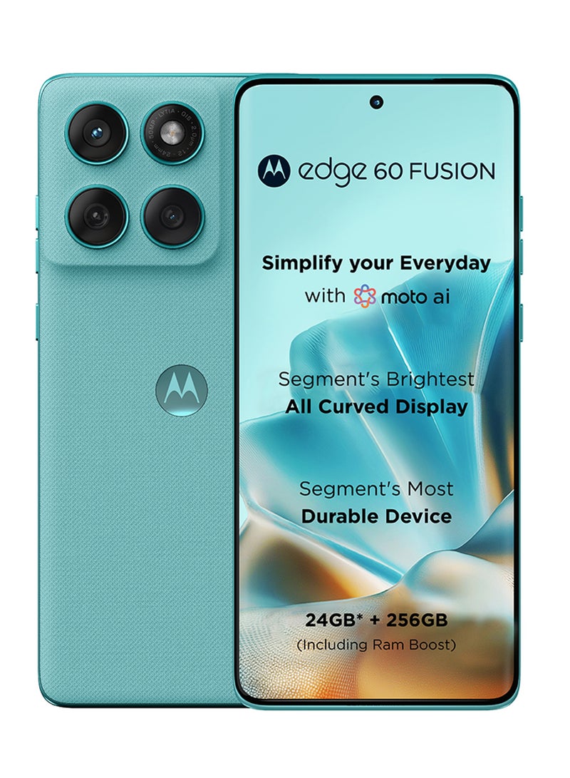 Motorola - Edge 60 Fusion 5G Dual SIM Pantone Amazonite 12GB RAM  256GB With Free Gifts Moto Buds And 68W Charger Turbo - Middle East Version - Image 1