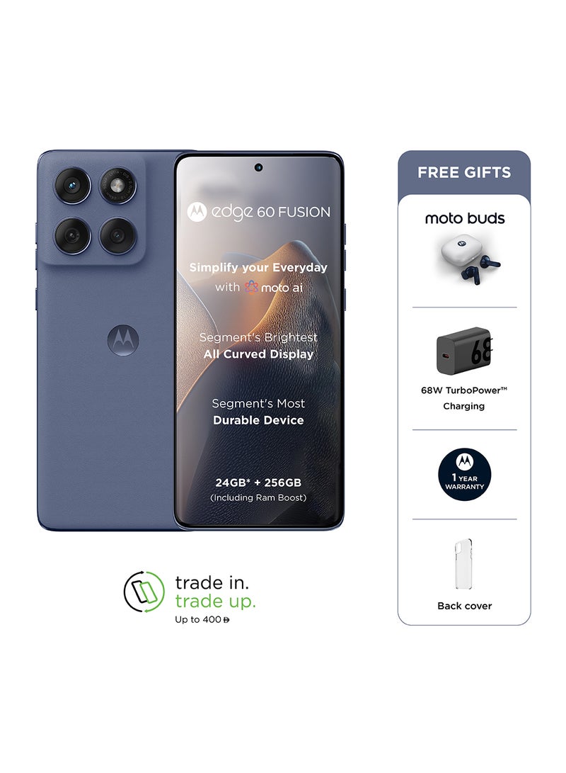 Motorola - Edge 60 Fusion 5G Dual SIM Pantone Slipstream Grey 12GB RAM  256GB With Free Gifts Moto Buds And 68W Charger Turbo - Middle East Version - Image 1