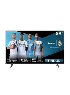 Hisense 58 Inch UHD 4K Smart TV With 60Hz, AI 4K Upscaler, Dolby Vision, Game Mode Plus & Voice Control 58A62NS Black  - Image 1
