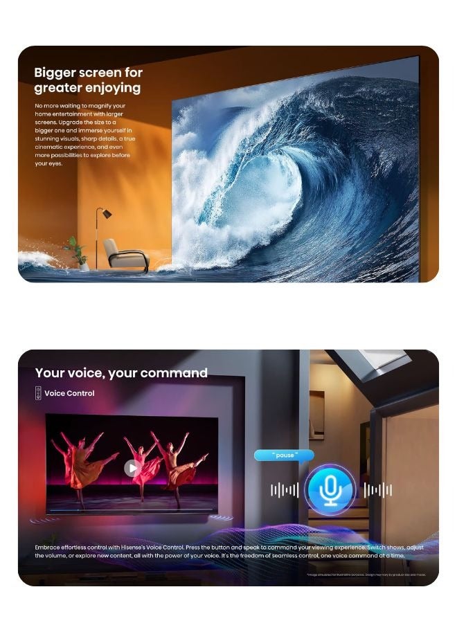 58 Inch UHD 4K Smart TV With 60Hz, AI 4K Upscaler, Dolby Vision, Game Mode Plus & Voice Control 58A62NS Black