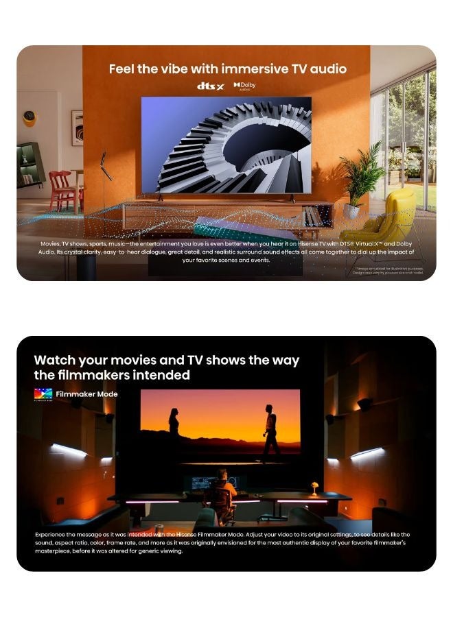 58 Inch UHD 4K Smart TV With 60Hz, AI 4K Upscaler, Dolby Vision, Game Mode Plus & Voice Control 58A62NS Black