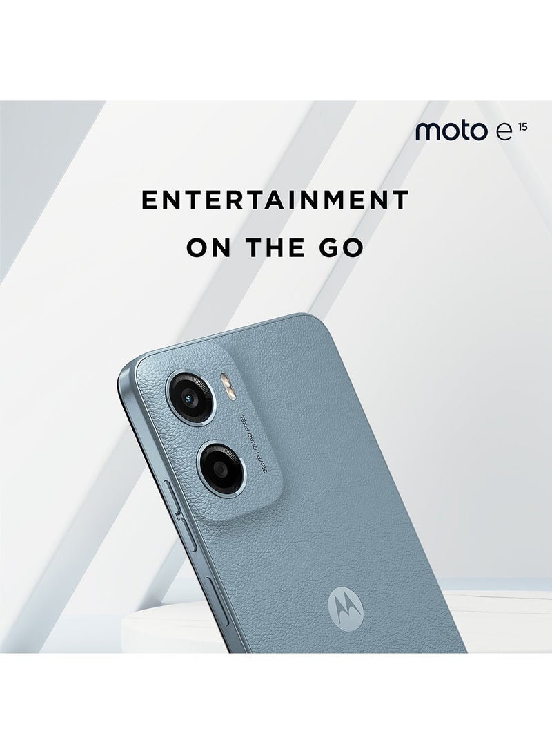 Motorola E15 4G Dual SIM Misty Blue 2GB RAM 64GB With Motorola Bottle - Middle East Version  - Image 4