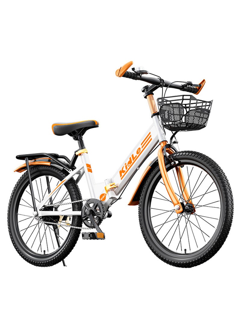 Kidle 18-22 Inches Children's And Youth Foldable Bicycle High Carbon Steel Road Bicycle Kids Bike Suitable For Height 120-168cm Girls And Boys With Basket Adjustable Seat Rear Thickened Seat Frame Wear-Resistant Tires Front And Rear Sensitive Brakes Safe And Stable 18inch  - Image 1