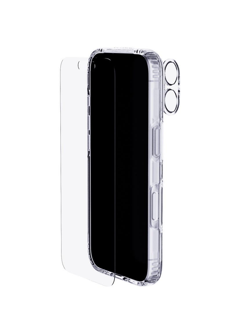 تيك 21 - مجموعة واقي شاشة وحافظة وواقي عدسة كاميرا لهاتف iPhone 16 شفاف - Image 1