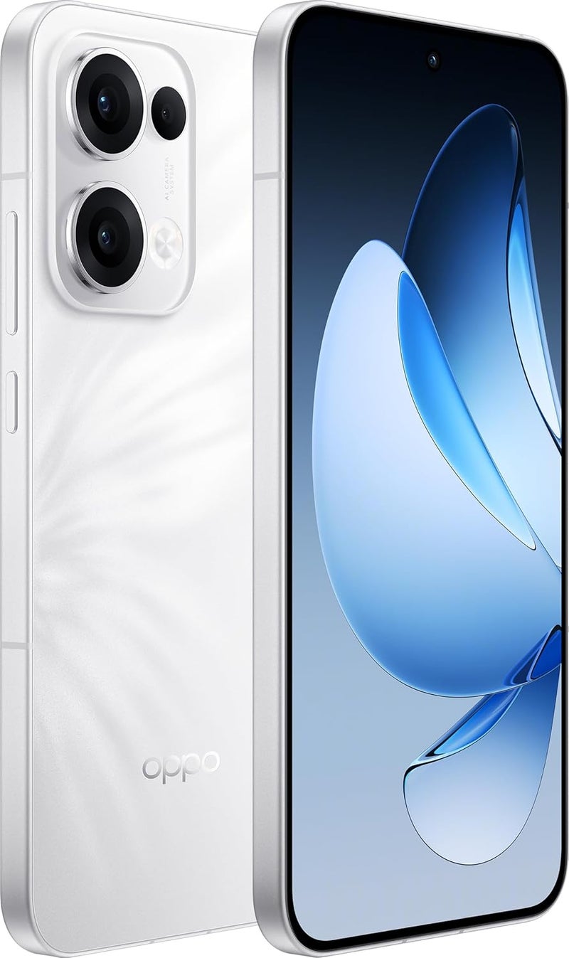 Reno 13 Mobile 12GB+512GB White features a 6.7-inch FHD+ AMOLED display with a 120Hz refresh rate, a 240Hz touch sampling rate, a 2,160Hz PWM dimming rate, Mediatek Dimensity 8350 chipset with Google play Chinese version