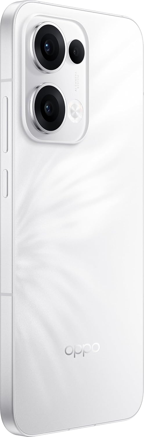 Reno 13 Mobile 12GB+512GB White features a 6.7-inch FHD+ AMOLED display with a 120Hz refresh rate, a 240Hz touch sampling rate, a 2,160Hz PWM dimming rate, Mediatek Dimensity 8350 chipset with Google play Chinese version
