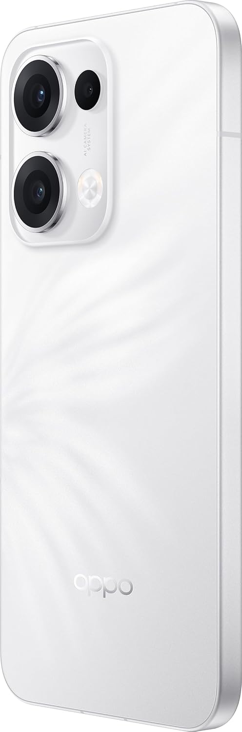 Reno 13 Mobile 12GB+512GB White features a 6.7-inch FHD+ AMOLED display with a 120Hz refresh rate, a 240Hz touch sampling rate, a 2,160Hz PWM dimming rate, Mediatek Dimensity 8350 chipset with Google play Chinese version