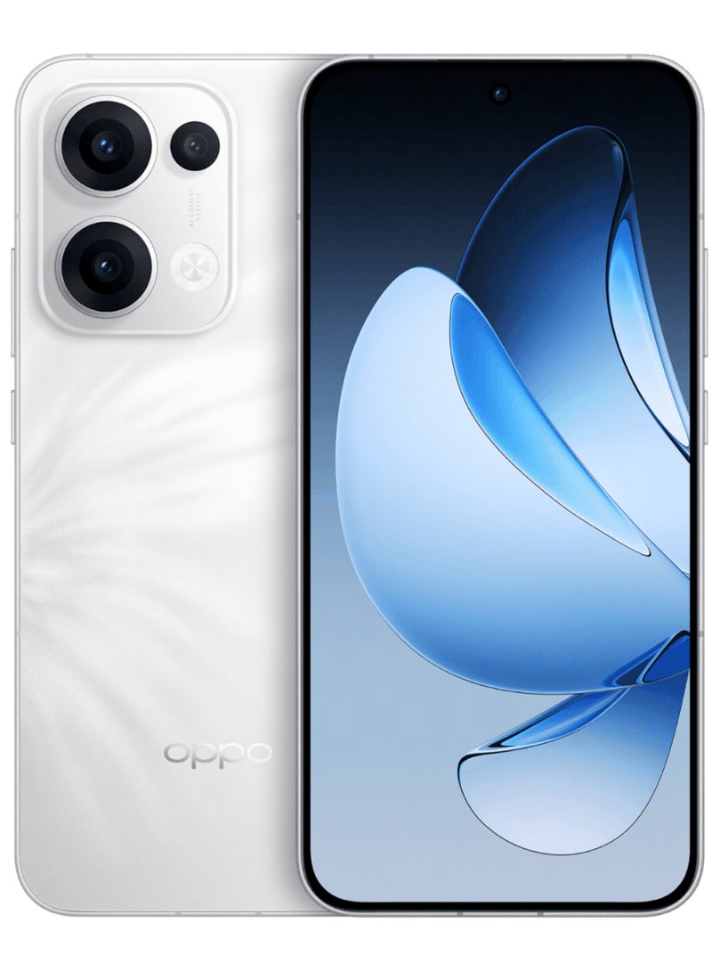 OPPO Reno 13 Mobile 16GB+256GB White features a 6.7-inch FHD+ AMOLED display with a 120Hz refresh rate, a 240Hz touch sampling rate, a 2,160Hz PWM dimming rate, Mediatek Dimensity 8350 chipset with Google play Chinese version