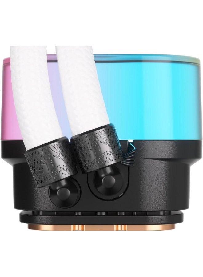 CORSAIR iCUE LINK H100i RGB White 240mm AIO Liquid Cooler – QX120 RGB Fans, Copper Cold Plate, XTM70 Paste, iCUE LINK Hub, Zero-RPM Mode, Intel & AMD Compatible | CW-9061005-WW white - Image 5