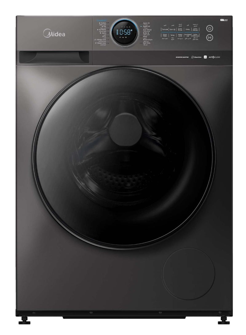 مديا Frontload Washing Machine 8KG WiFi Steam Inverter MF200W80W1TSA Titanium  - Image 1