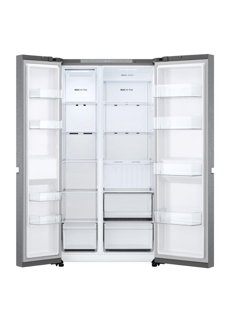 إل جي SBS Refrigerator 14.9Cuft Freezer 8.3Cuft Smart Inverter LS25CBBDIK PCM Silver  - Image 2